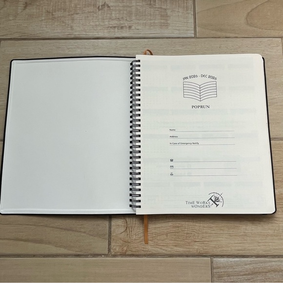 Poprun Softcover 2026 Weekly Monthly Planner Stationary Black Pebbled Academia - Picture 9 of 14